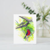 Scarlet Tanager Couple Note Kaart (Staand voorkant)