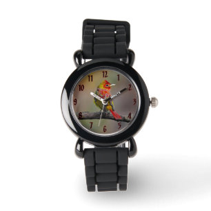Scarlet Tanager Molting - Originele foto Horloge