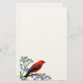 Scarlet Tanager Wild Bird Stationery Briefpapier (Voorkant / Achterkant)