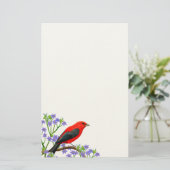 Scarlet Tanager Wild Bird Stationery Briefpapier (Staand voorkant)