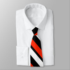 Scarlet Zwart en wit diagonaal gestreept Stropdas