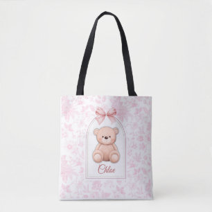 Scarlett Aangepaste Roze Teddybeer Nursery Desig Draagtas