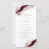 SCARLETT | Bourgondië Maroon Aquarel Goud Programm Bedankkaart (Voorkant)