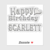 Scarlett Happy Birthday Autocollants (Feuille)