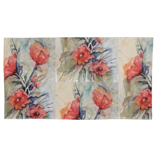 Scarlett poppy set kussensloop (Voorkant-Links)
