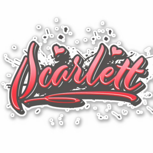Scarlett red Heart Graffiti Aufkleber Sticker (Voorkant)