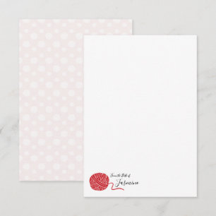 Scarlett Red Yarn Ball-briefkaart Notitiekaartje