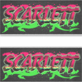 Scarlett Vorname Name Graffiti Aufkleber Sticker (Voorkant)