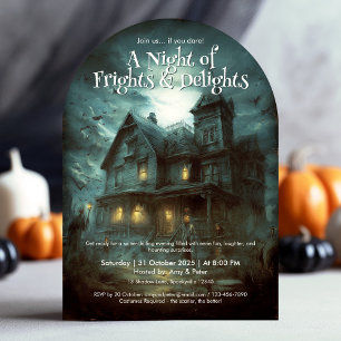 Scary Adult Spooky Haunted House Halloween Party Kaart