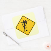 Scary Alien Vierkante Sticker (Envelop)