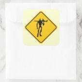 Scary Alien Vierkante Sticker (Tas)