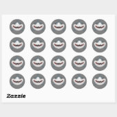 Scary animated shark ronde sticker (Vel)
