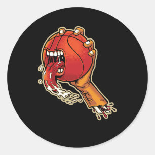 Scary Basketball Ronde Sticker