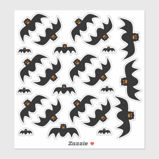 Scary Bat Stickers van verschillende maten (Vel)
