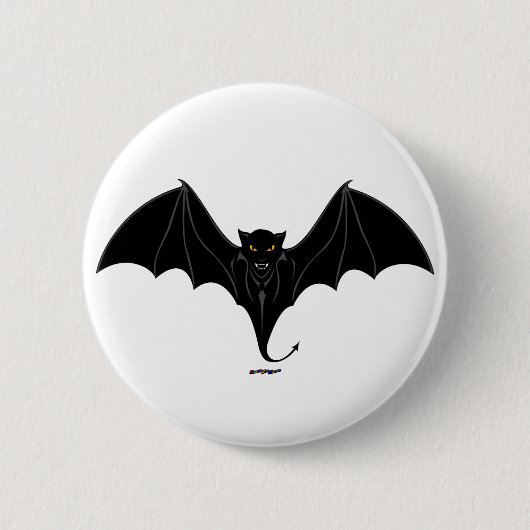 Scary Black Bat Ronde Button 5,7 Cm (Voorkant)