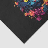 Scary Black Cat Halloween Decoupage Tissuepapier (Detail)