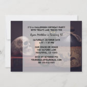 Scary Black Cat n Crâne Halloween Invitation d'ann (Dos)