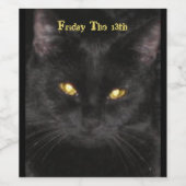Scary Black Cat vendredi le 13ème Étiquette de vin (Étiquettes simples)