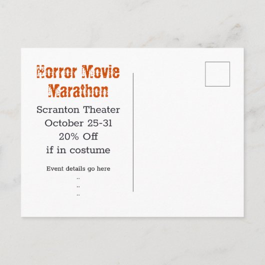 Scary Black Jack O'lantern Aankondigingskaart (Achterkant)