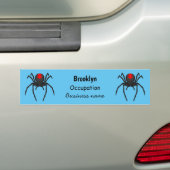 Scary black widow spin cartoon illustratie bumpersticker (Op auto)