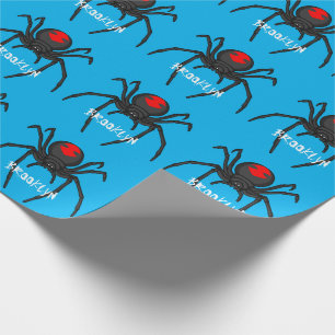 Scary black widow spin cartoon illustratie cadeaupapier