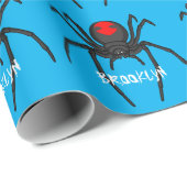 Scary black widow spin cartoon illustratie cadeaupapier (Rol Hoek)