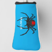 Scary black widow spin cartoon illustratie golfheadcover (Draai 90)