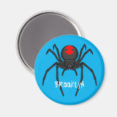 Scary black widow spin cartoon illustratie magneet (Voorkant / Achterkant)