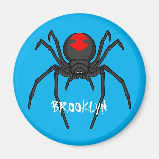 Scary black widow spin cartoon illustratie magneet (Voorkant)