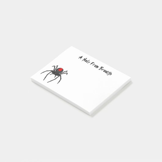Scary black widow spin cartoon illustratie post-it® notes (Schuin)