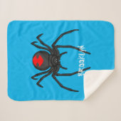 Scary black widow spin cartoon illustratie sherpa deken (Voorkant (horizontaal))