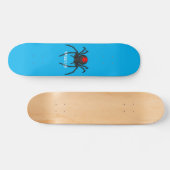 Scary black widow spin cartoon illustratie skateboard (Horizontaal)