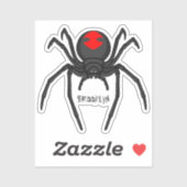 Scary black widow spin cartoon illustratie sticker (Vel)