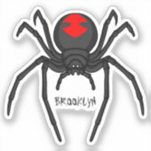 Scary black widow spin cartoon illustratie sticker (Voorkant)
