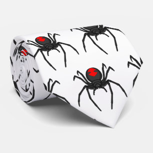 Scary black widow spin cartoon illustratie stropdas