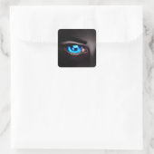 Scary Blue Eye Spooky Halloween Vierkante Sticker (Tas)