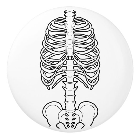 Scary Bone Halloween Keramische Knop (Voorkant)