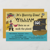 Scary Boy Pirate Invitation à la fête d'anniversai (Devant / Derrière)