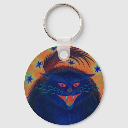 Scary Cat Blue sleutelhanger (Voorkant)