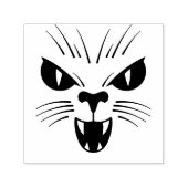 Scary Cat Face Halloween Fierce Zelfinktende Stempel (Design)