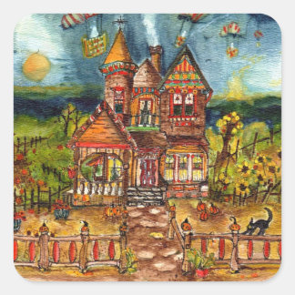 Scary Cat Vierkante Sticker