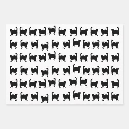 Scary Cats Wrapping Paper Sheets (Voorkant)
