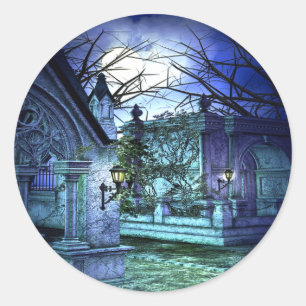 Scary Cemetery met Graveyard en Tombs Ronde Sticker