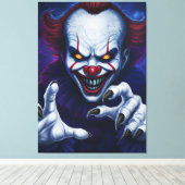 Scary Clown Canvas Print (Insitu (Houten vloer))