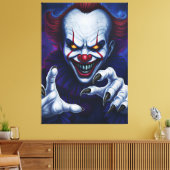 Scary Clown Canvas Print (Insitu (Woonkamer))