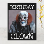 SCARY CLOWN FUNNY ANNIVERSAIRE CARTE SURTAILLÉE (Fleur jaune)