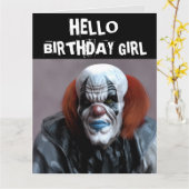 SCARY CLOWN FUNNY ANNIVERSAIRE FILLE CARTE SURTAIL (Fleur jaune)