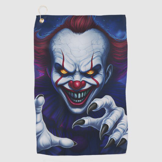Scary Clown Golf Towel  Golfhanddoek (Voorkant)