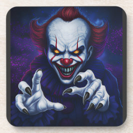 Scary Clown Hard Plastic Coaster Bier Onderzetter