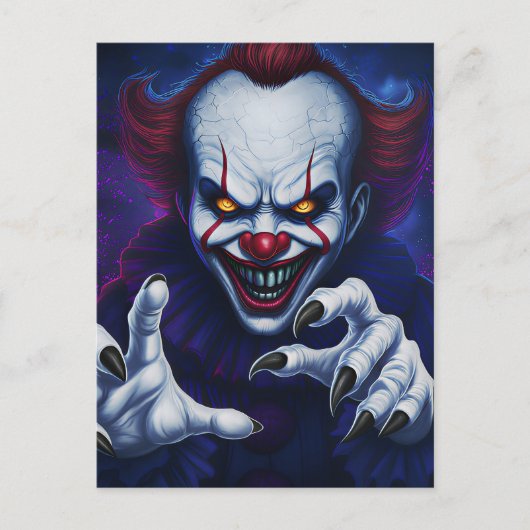 Scary Clown Postcard Briefkaart (Voorkant)